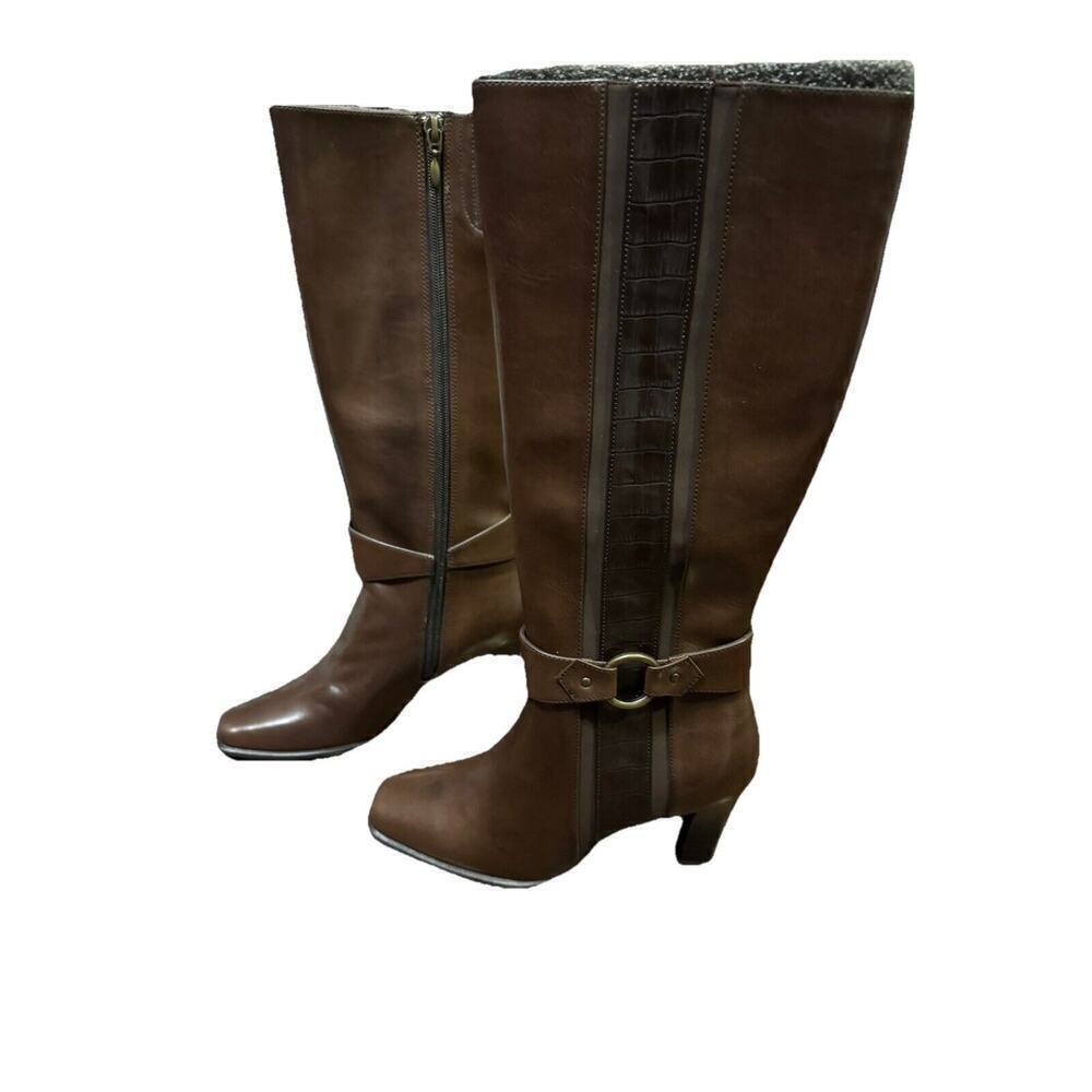 Life Stride Women’s tall Brown Heels Riding Boots Sz:5 M